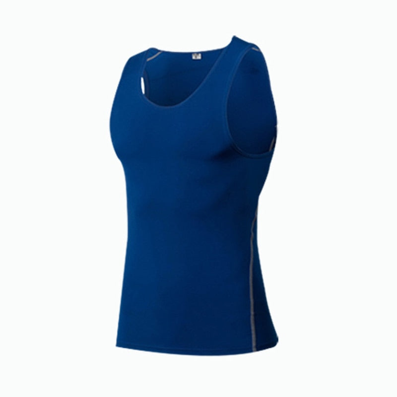 Men Sport Fitness Tees Vest Blue