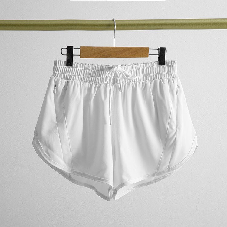 Women's High Waist Gym Wear Shorts White