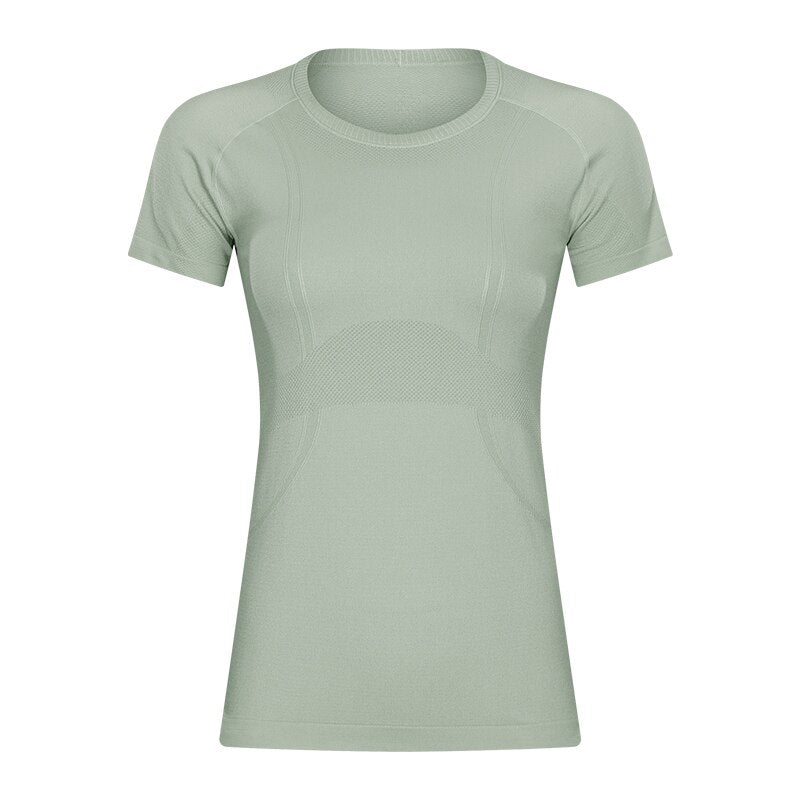 Printed OCEAN Knitted Yoga Sports Shirt Tea Green China