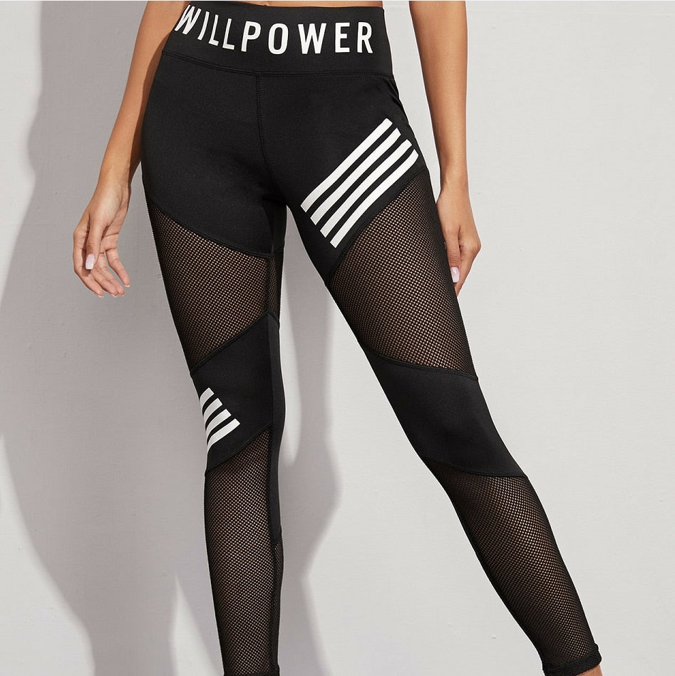 Women Mesh Patchwork Sports Leggings