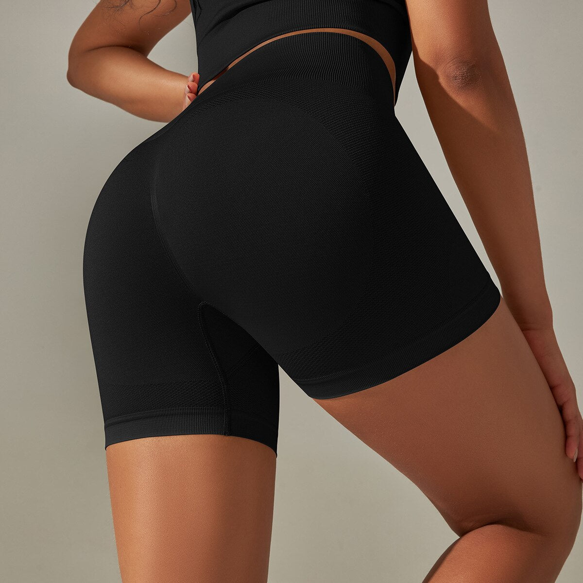 Women Gym Fitness Suits shorts-black