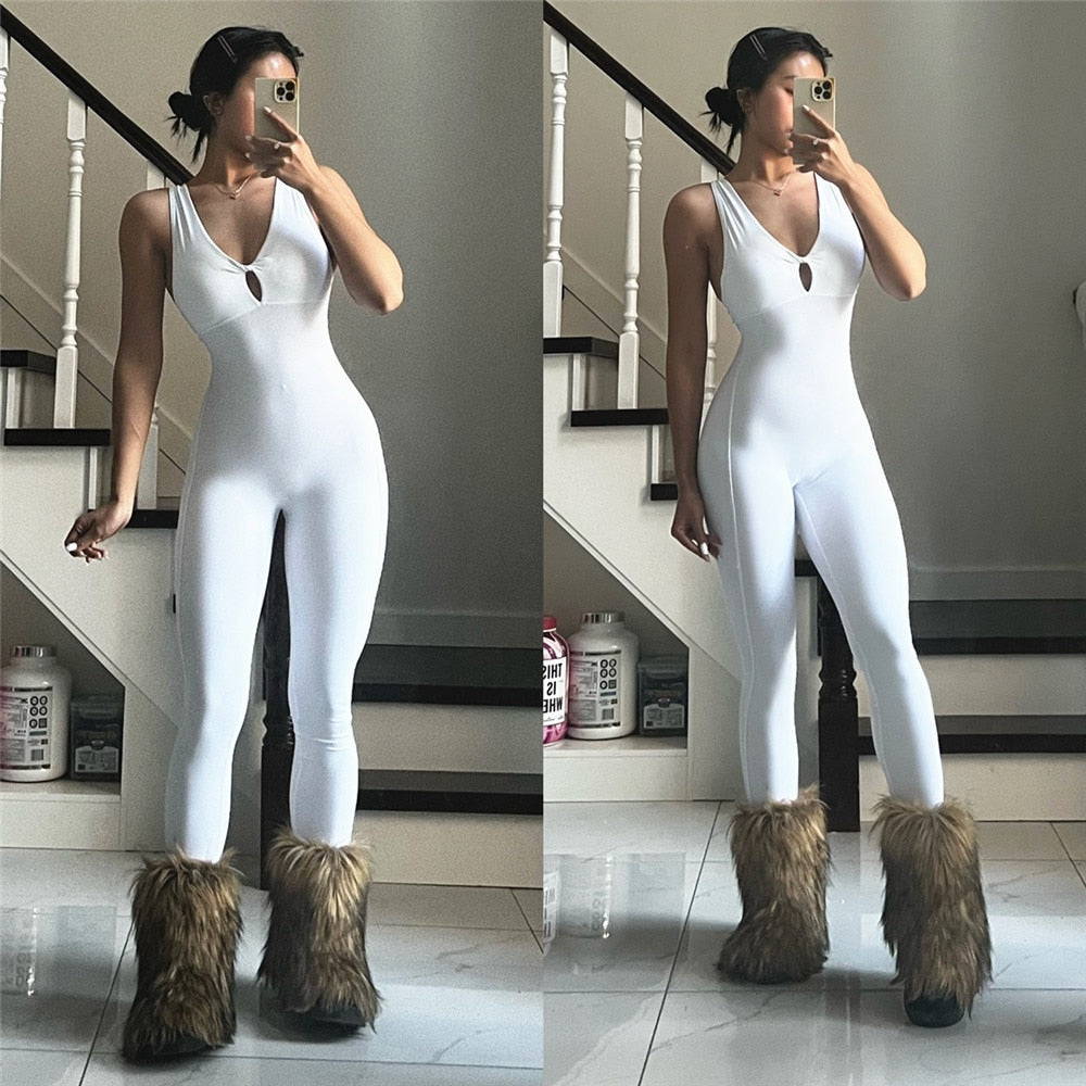 Thick Pad Fitness Wear Jumpsuit