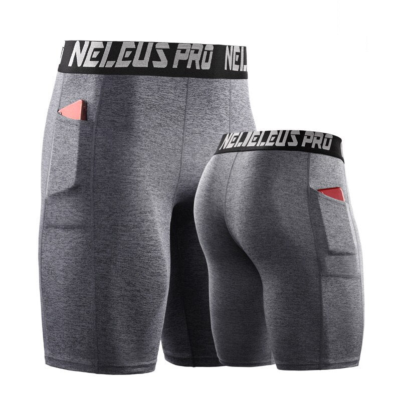 Men Quick Dry Leggings Shorts Type 1-gray