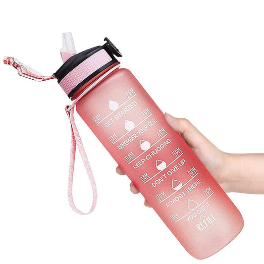 1L Sports Water Bottle with Straw