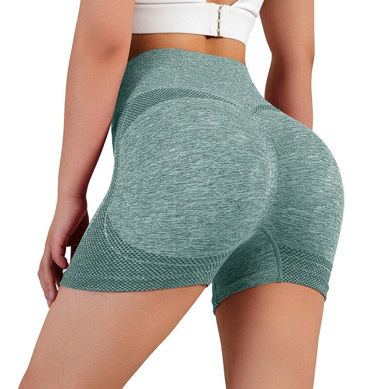 Women Sports Seamless Yoga Short Green-Shorts