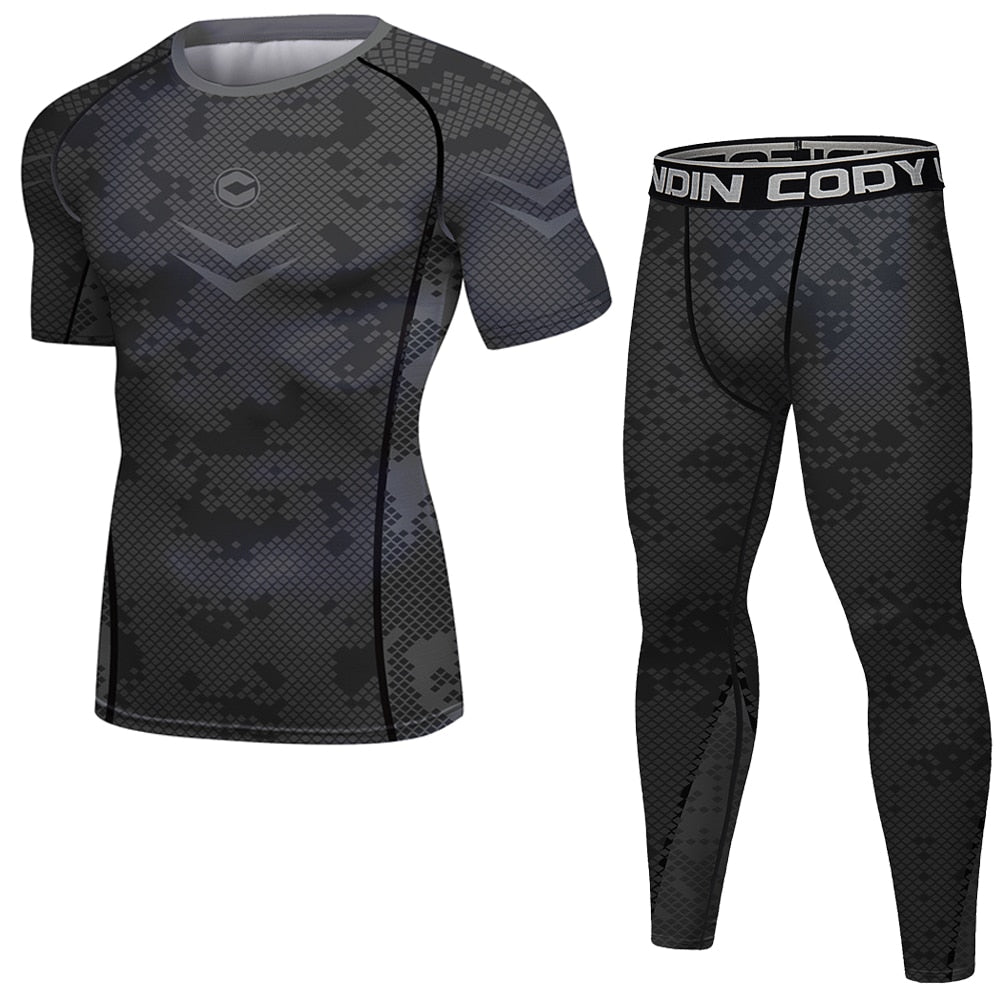 Men Compression Tracksuit Tight Set