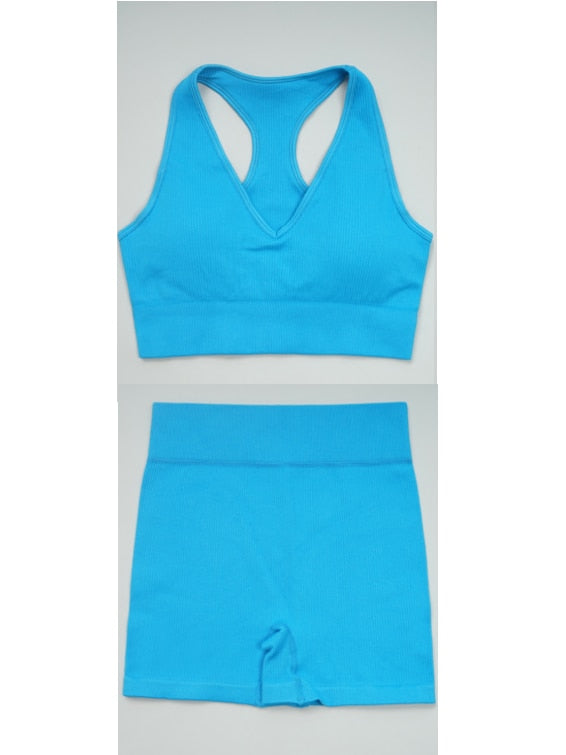 Women Summer Ribbed Gym Set