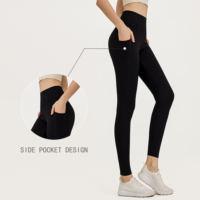 Women Naked feeling Gym Leggings Style31Black