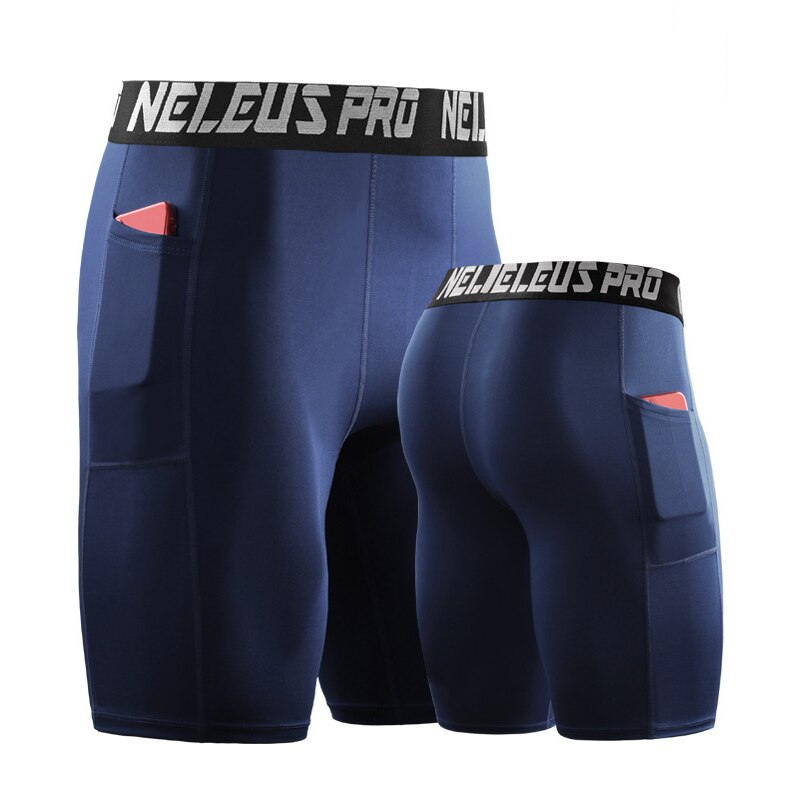 Men Quick Dry Leggings Shorts Type 1-navy