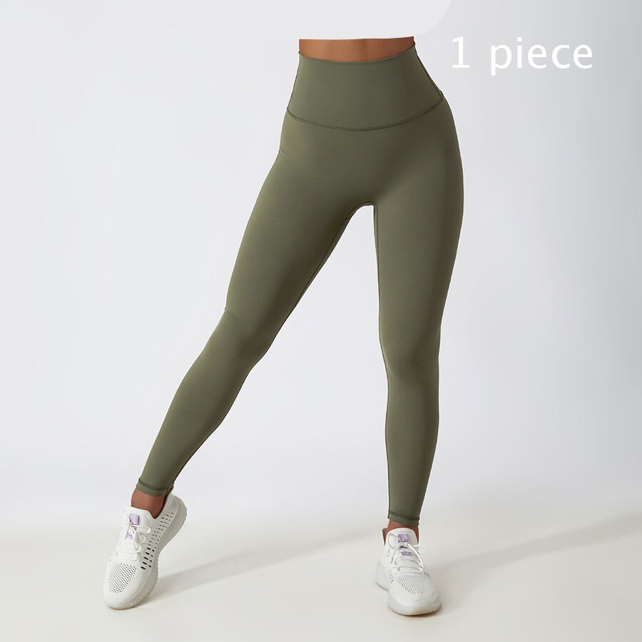 Women Gym Quick-drying Yoga Set Leggings 1pcs 2