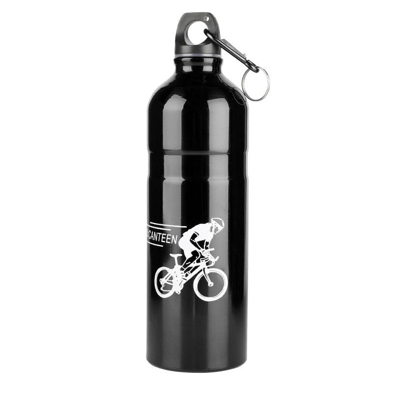 Sports 750mL Bicycle Aluminum Water Bottle Black