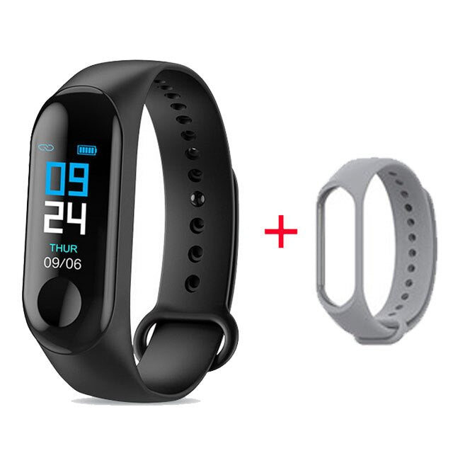 Smart Fitness Tracker with gray strap