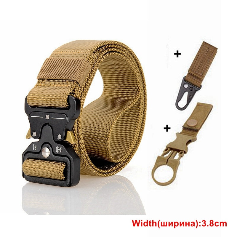 Men Sports Military Army Tactical Belts 3.8cm K Belt 2 Hook