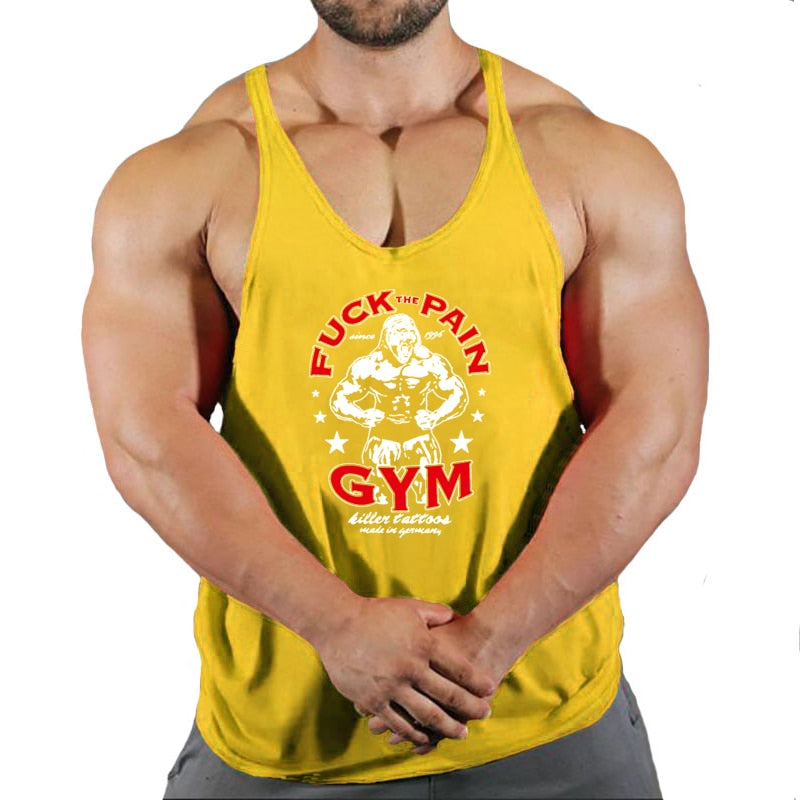 Men Sleeveless Cotton Gym Tank Tops GYM 10