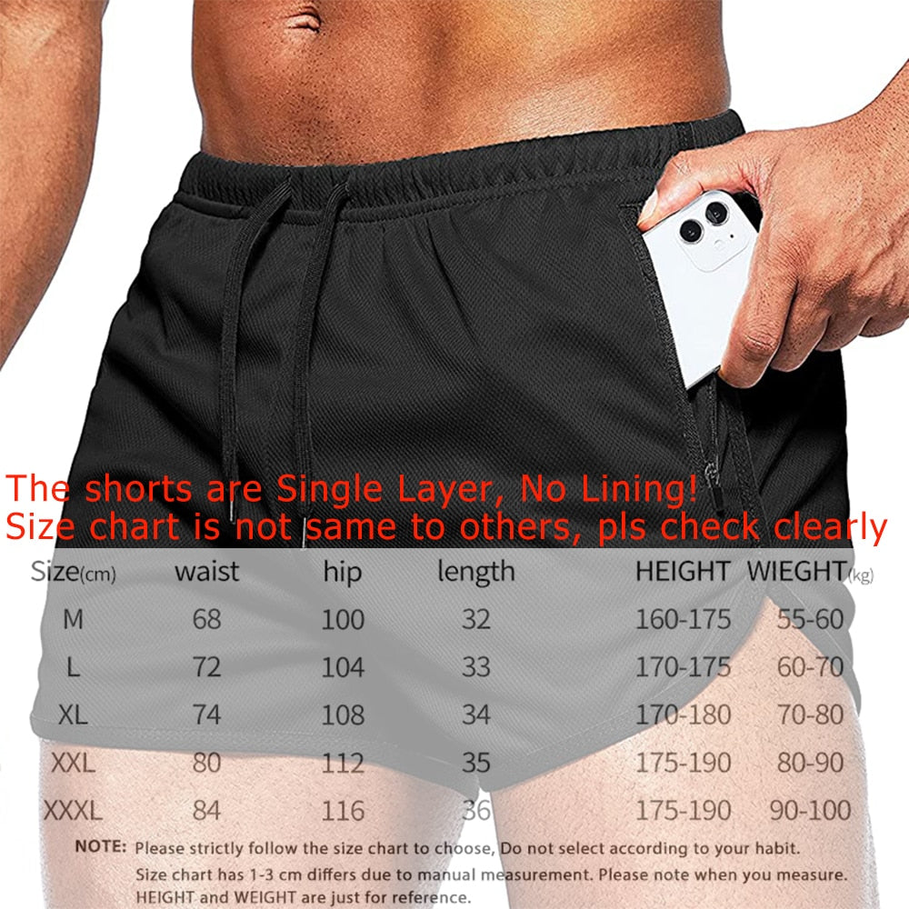 Men Fitness Gym Training 2 in 1 Sports Shorts 21DK01-Black