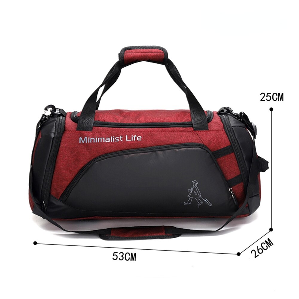 Men Women Large Capacity Fitness Handbags Style C Red