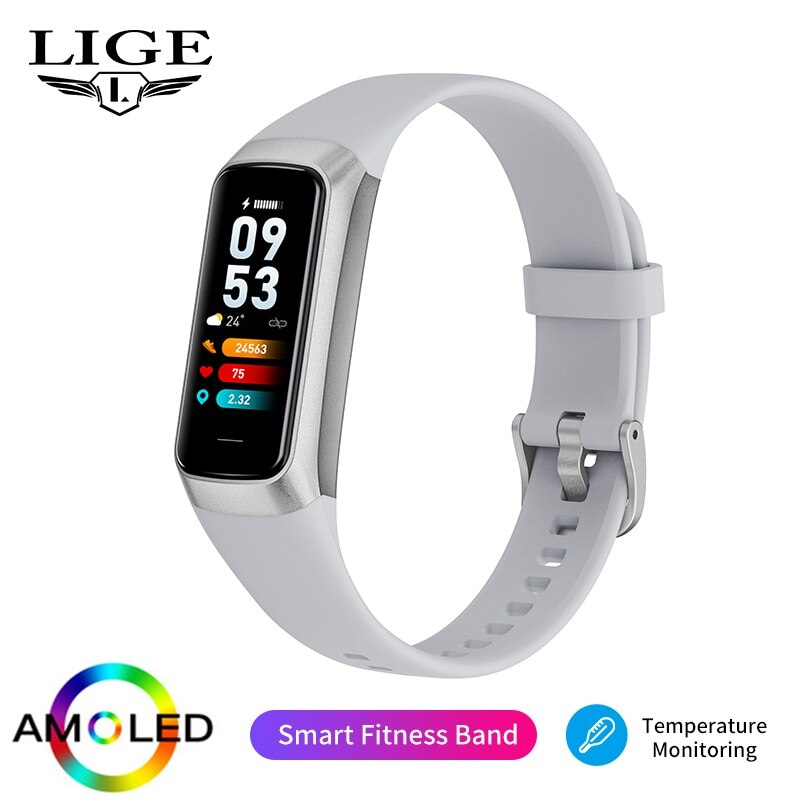 Fitness Tracker Amoled Smart Watch grey