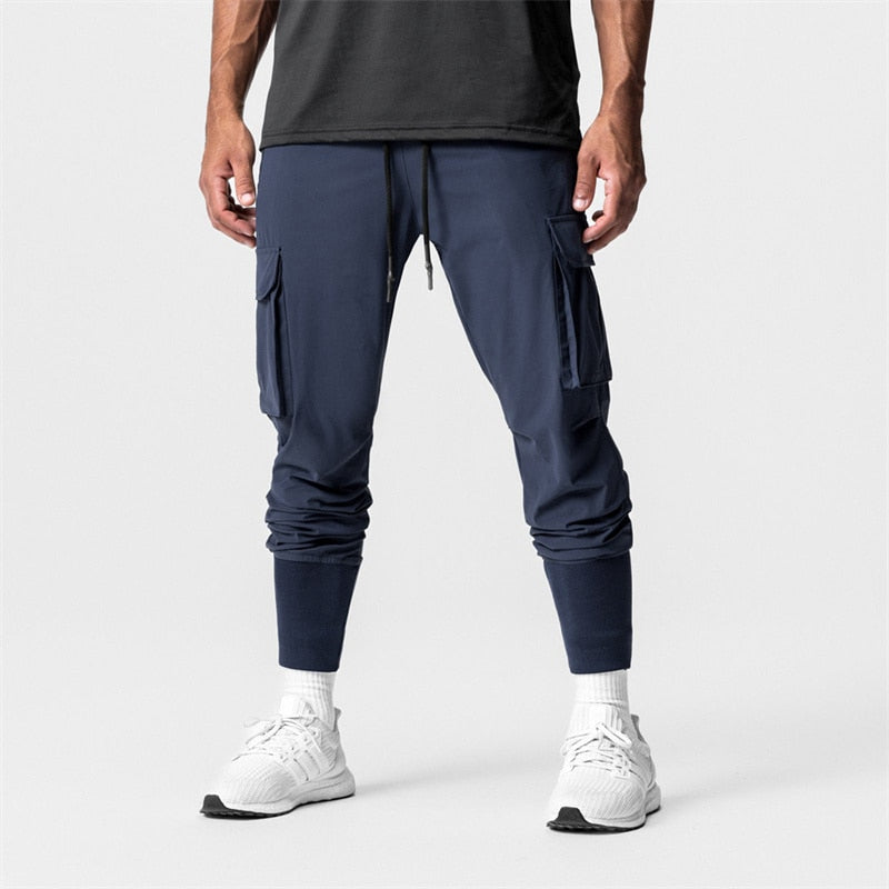 Men Quick-Drying Fitness Trousers Navy blue