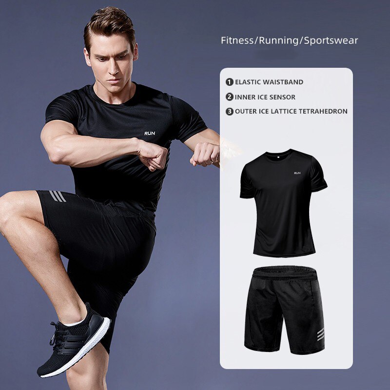 Men Compression Clothing Fitness Gym Set