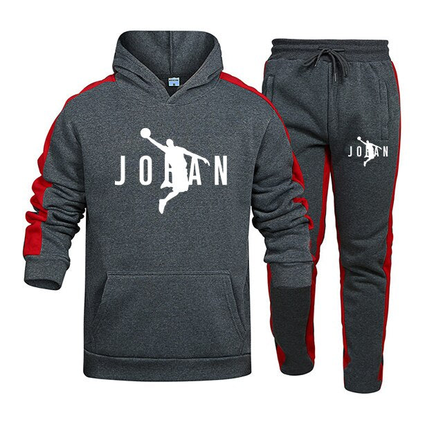 Men Sportswear Hoodie Sets dark grey