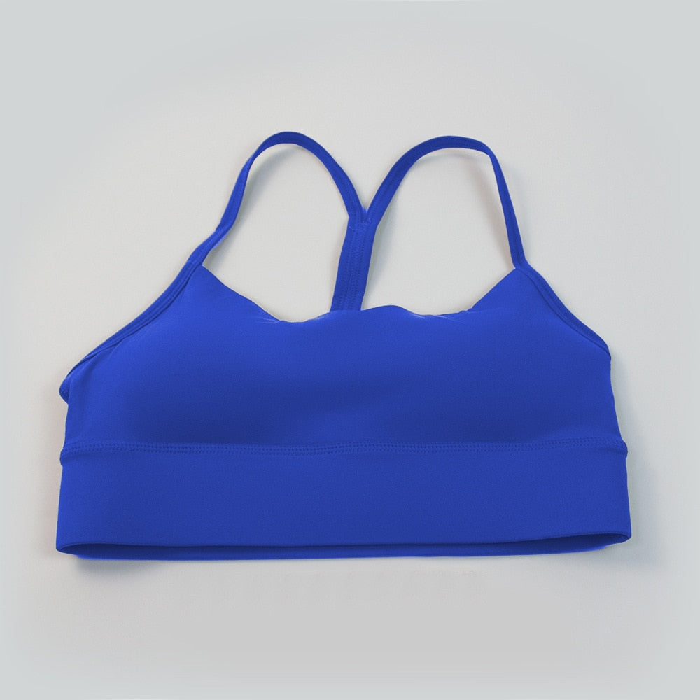 Shock proof Women Sports Fitness Bra Lightning blue