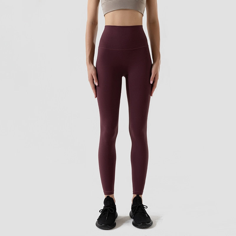 Women TRY TO BN Fitness Gym Leggings Pomegranate Red