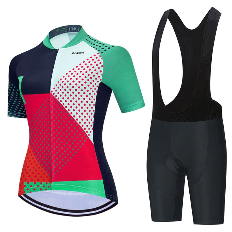 Salexo Women Summer Cycling Jersey cycling set 11