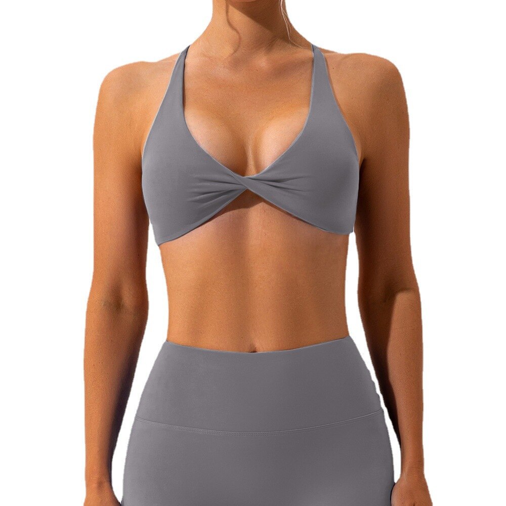 Women Twist Backless Sports Bra