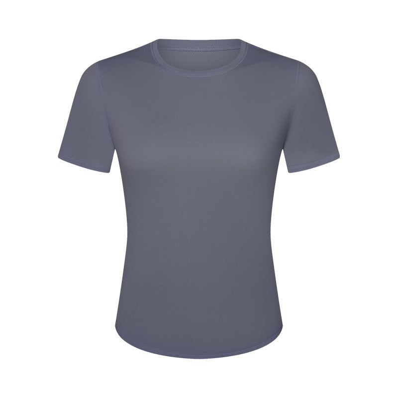 Women Elastic Gym Shirts Smoky ash