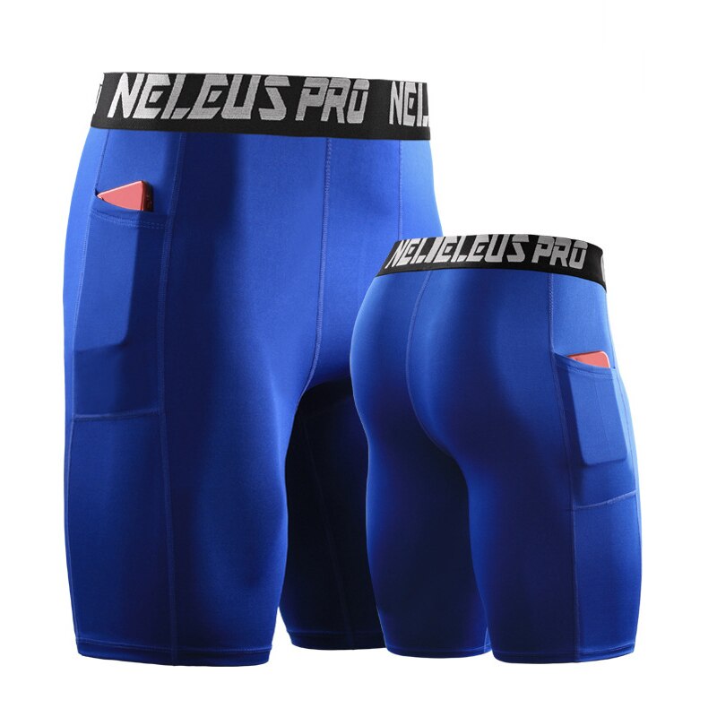 Men Quick Dry Leggings Shorts Type 1-blue