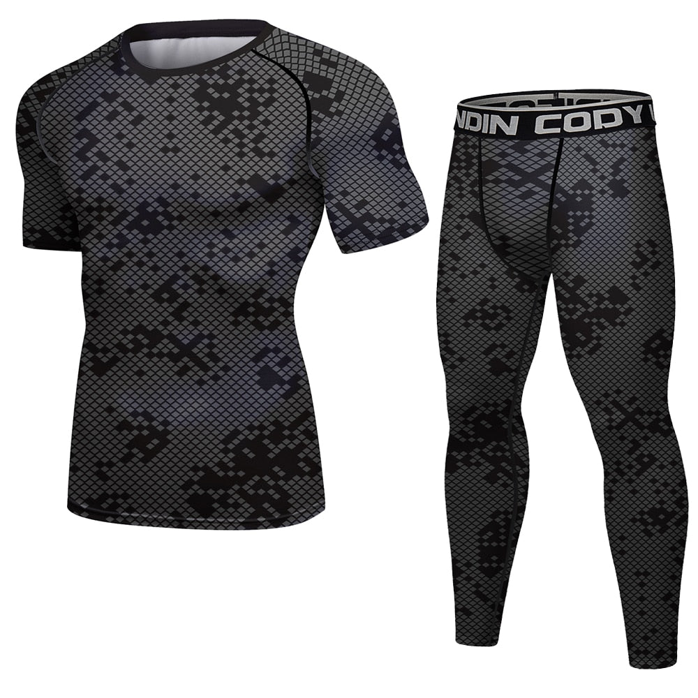 Men Compression Tracksuit Tight Set