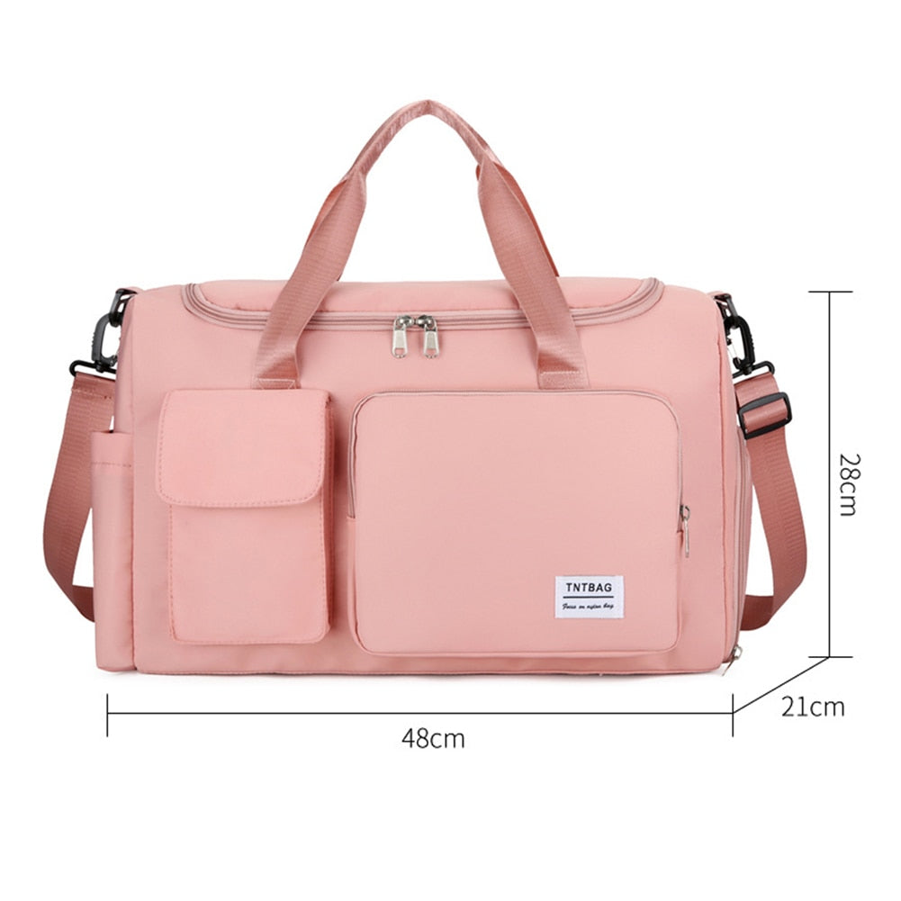 Portable Waterproof Luggage Handbag Pink