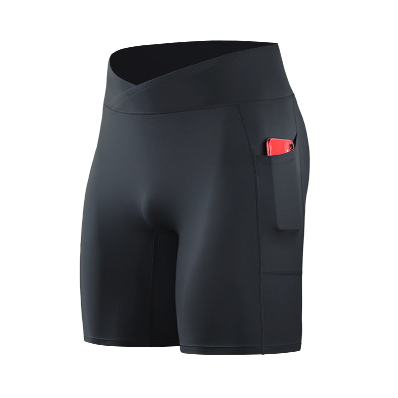 Men Outdoor Running Pocket Shorts Black