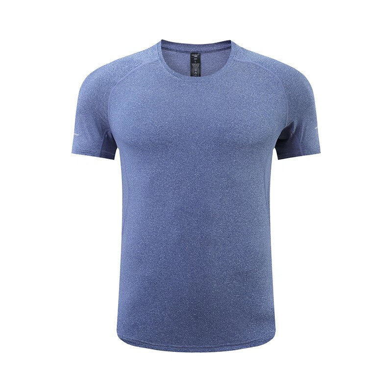 Mens Running Compression T-shirt Blue Ice