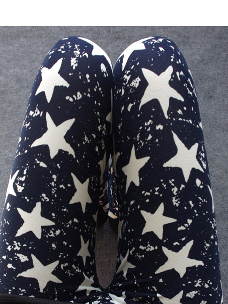 Women Printing High Quality Leggings Graffiti Star