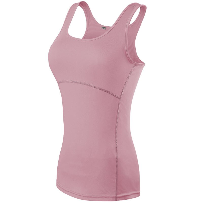 Women White Tank Sexy Gym Vest Fog Pink