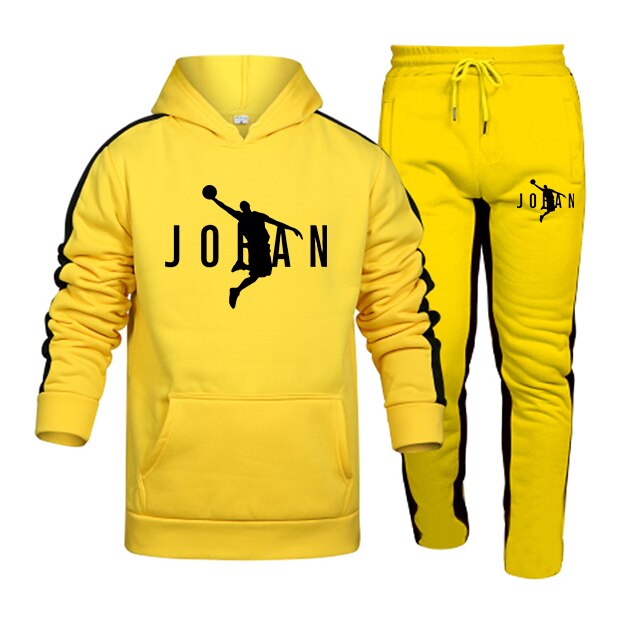 Men Sportswear Hoodie Sets yellow 1