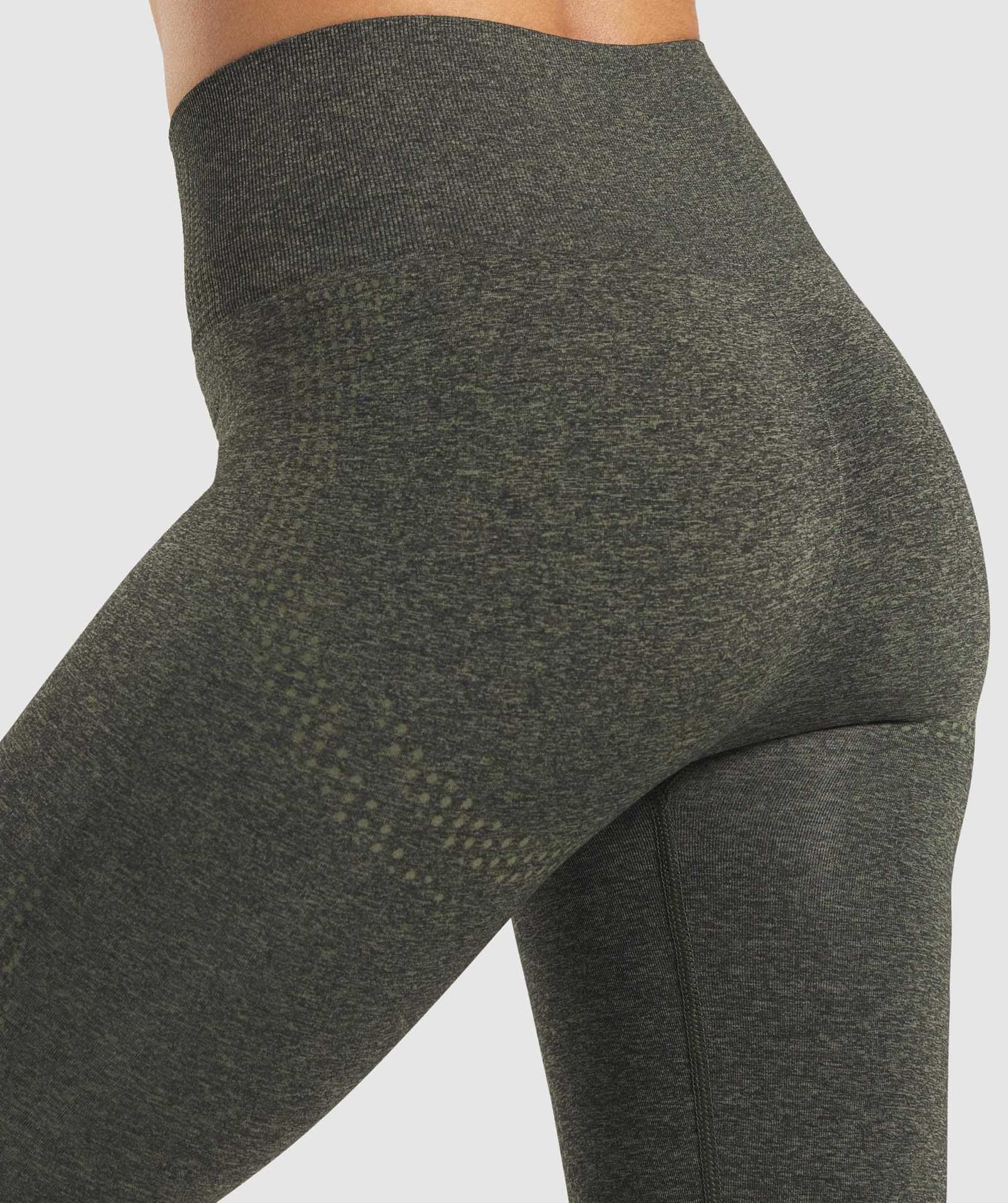 Women Push Up Seamless Yoga Leggings Dark Green