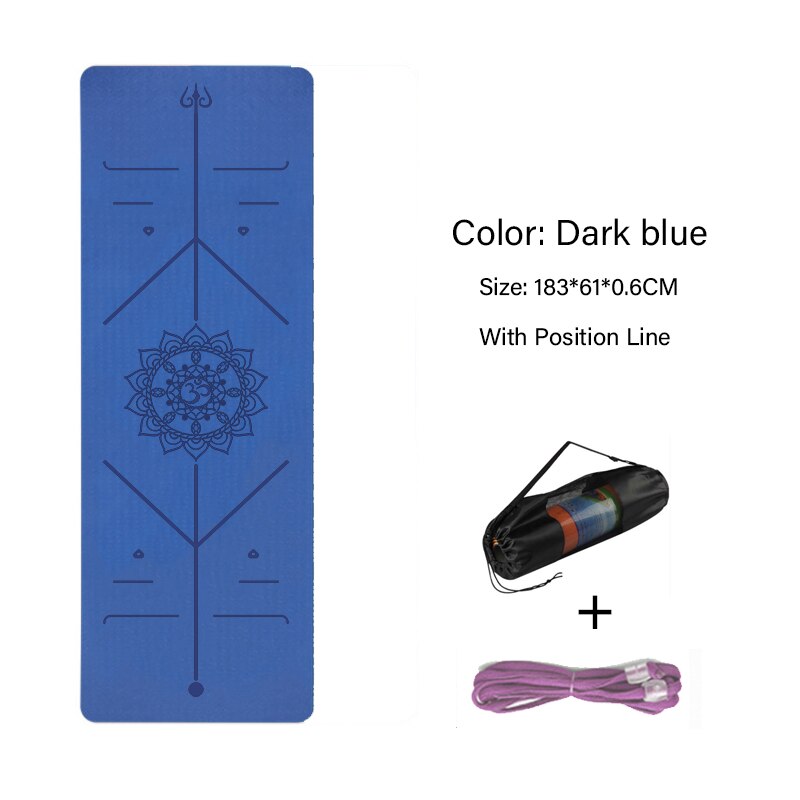 TPE Yoga Double Layer Non-Slip Mat deep blue1