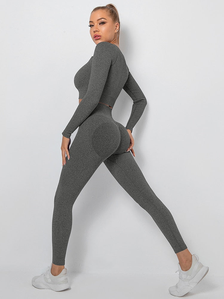 Women High Waist Leggings Sports Suits