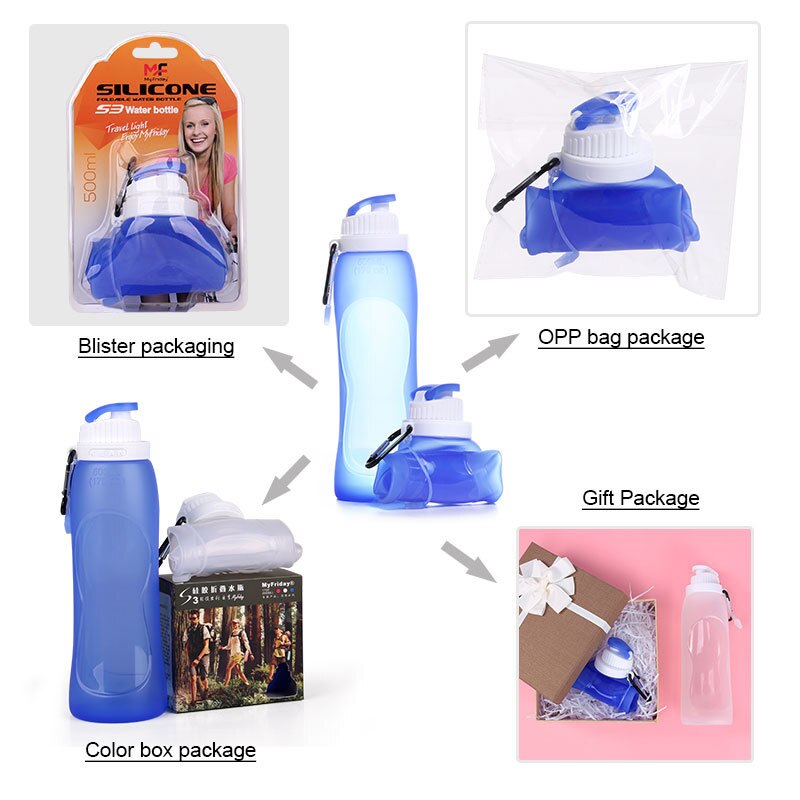 Sports 500ml Silicone Water Bottle