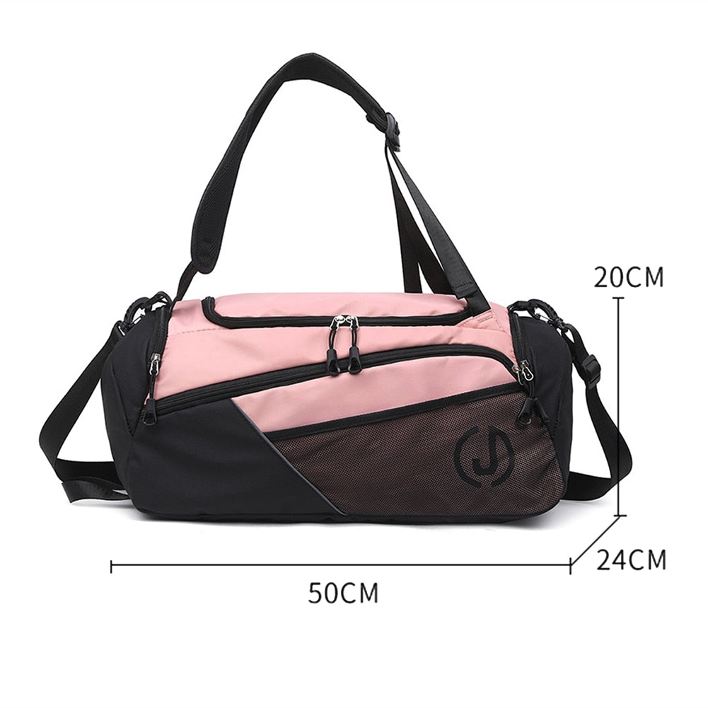 Men Women Large Capacity Fitness Handbags Style A Pink