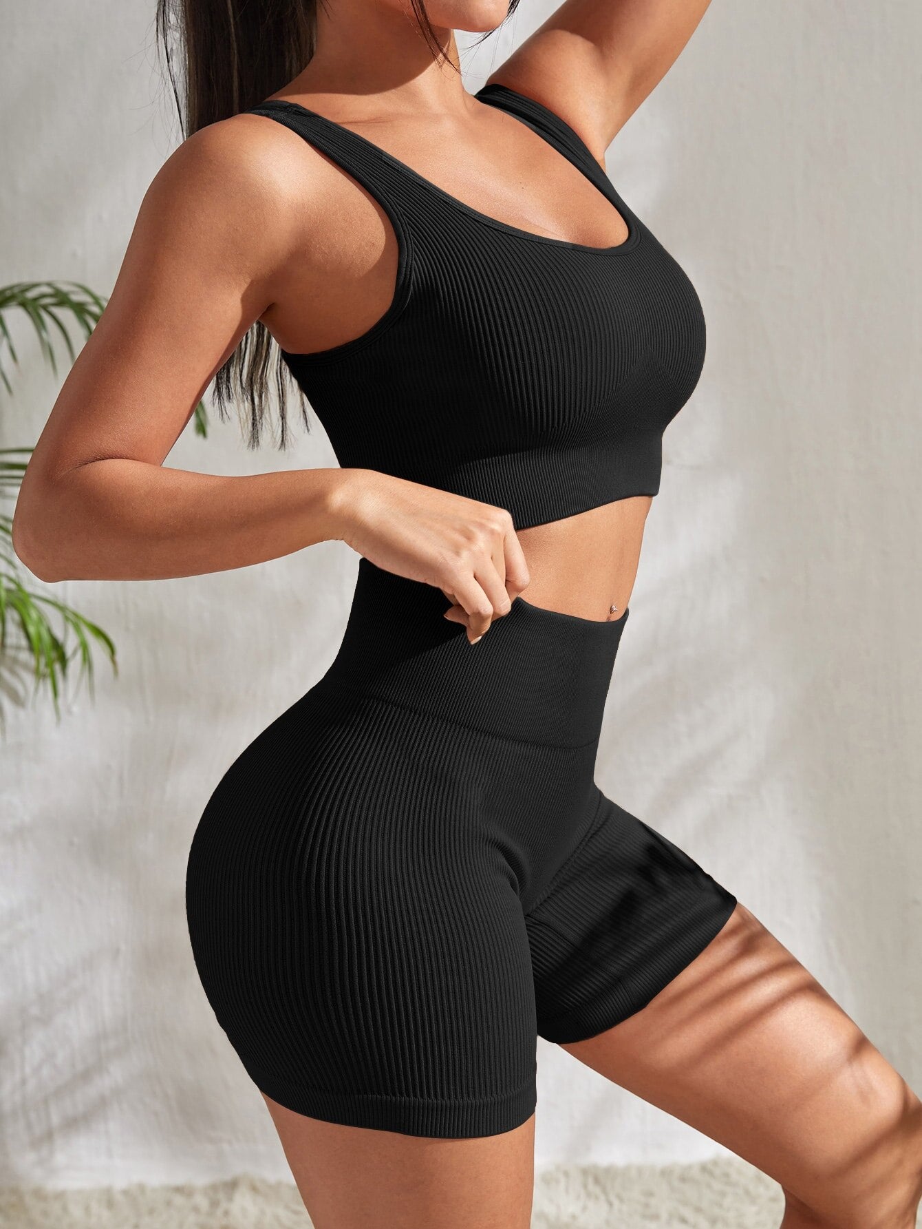Women's Seamless Gym Suits Black
