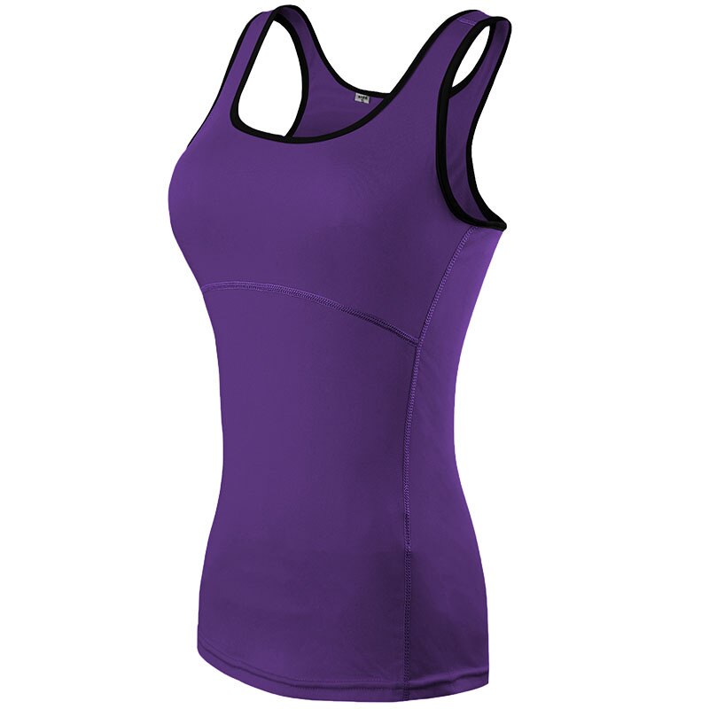 Women White Tank Sexy Gym Vest Purple