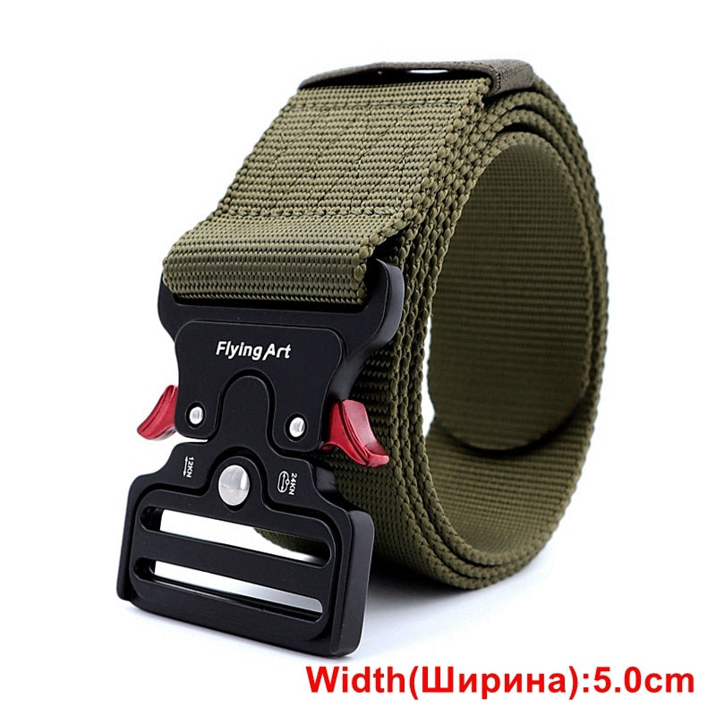 Men Sports Military Army Tactical Belts 5.0cm(wide) Green