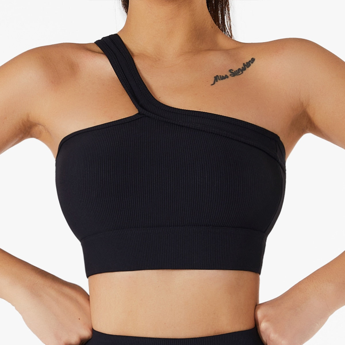 Seamless Women Yoga Sets Black Bra A 1pc