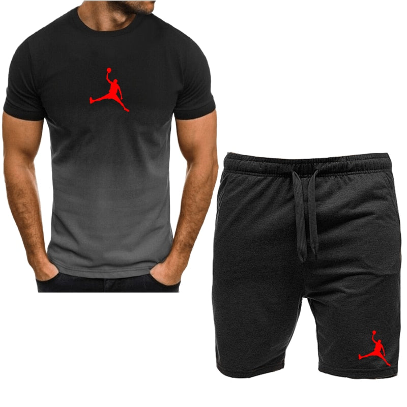 Men Cotton Short Sleeve T-shirt Set