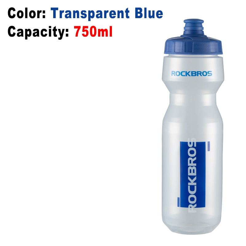 Leak-proof 750ml Bicycle Water Bottle Transparent blue