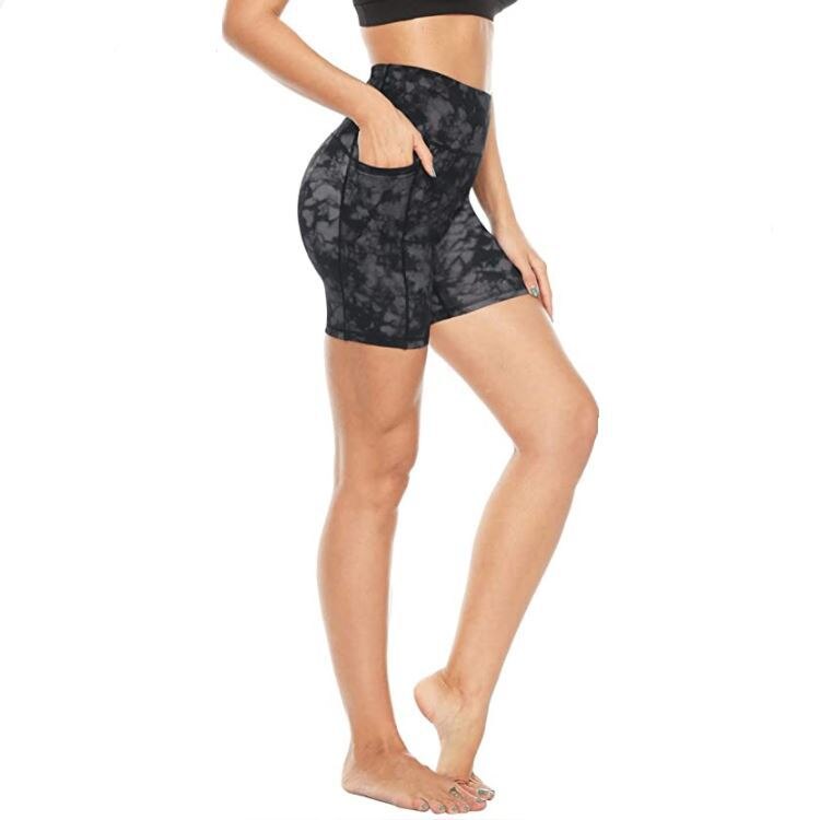 WomenYoga Sports Tight Running Shorts A-Marble