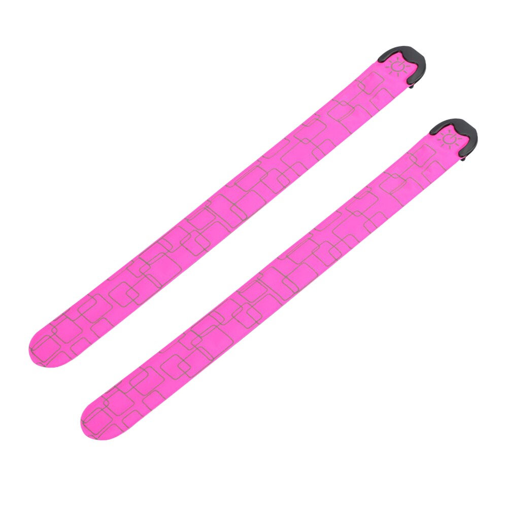 USB Rechargeable Reflective LED Strap 2PCS Pink USB LED